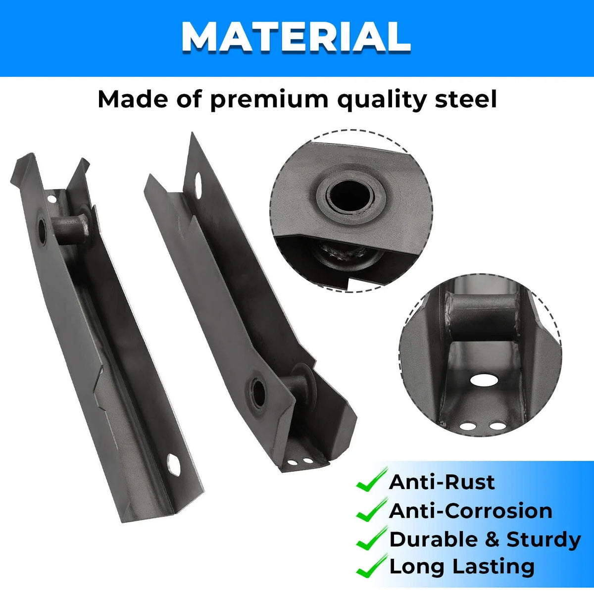 2X Rust Repair Kit for Rear Shackle Mount Frame Jeep Wrangler YJ 1986-1995