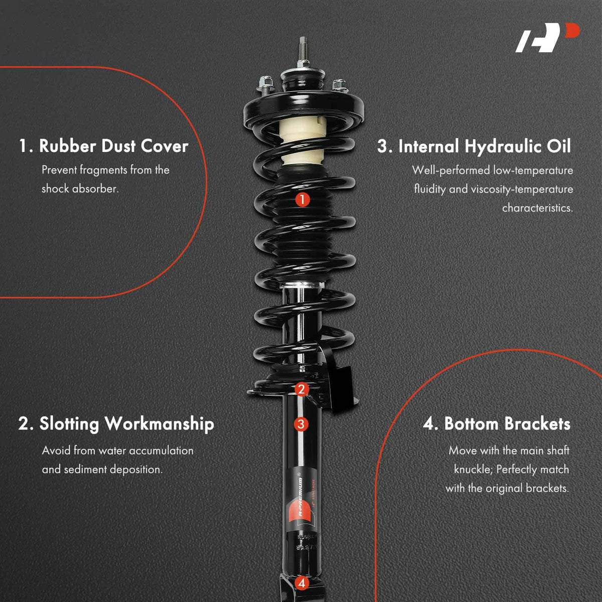 Rear Strut w/ Coil Springs Assembly for Honda Accord (2013–2015) 18818569, 272984