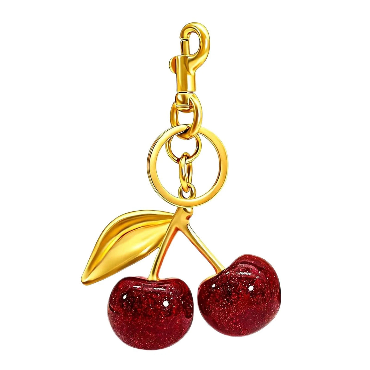 Cherry Keychain for Women - Cute Sparkling Mini, Red