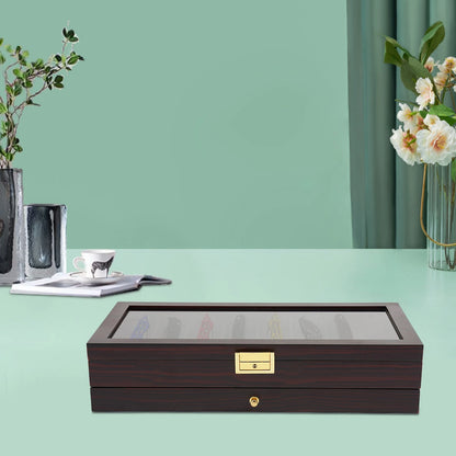 2-Tier Knife Collection Case for Retro Style Tabletop Display