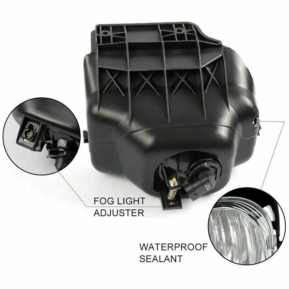 Fog Light Lamp Bezel + Bulb for Silverado Avalanche (2003–2006) J-02HLA4502AWT, OEM#15190983, 15190982