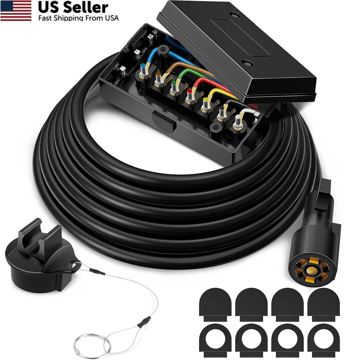 7 Way Plug Inline Trailer Cord for MICTUNING (12FT)