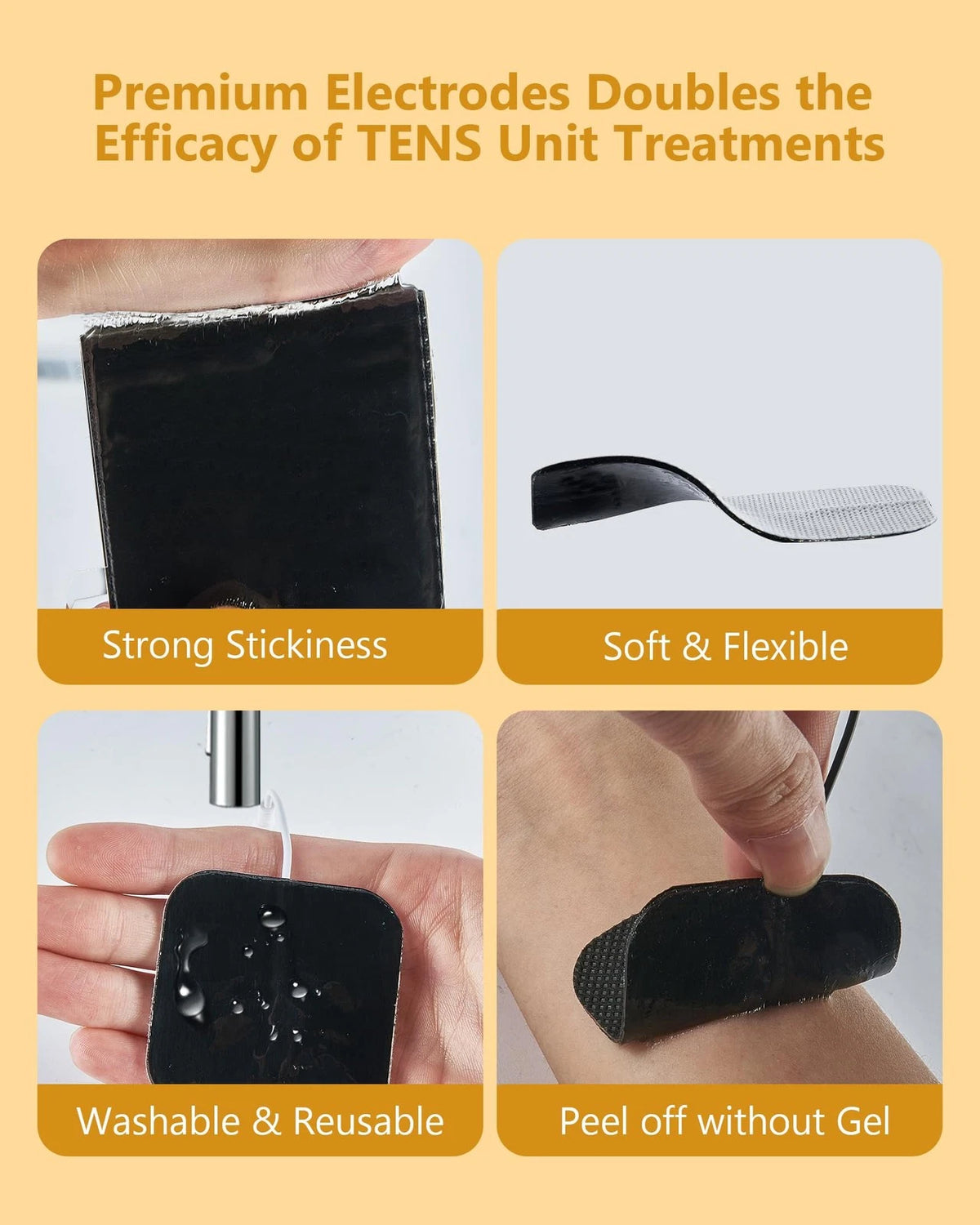20PCS Electrode Pads for Universal TENS Unit with 1/4 Wire Cable