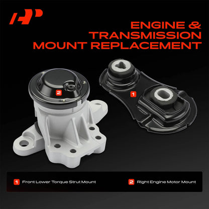 2X Engine Motor & Torque Strut Mount for Ford Explorer (2013–2019) AA5Z6068B, 3219, 3613