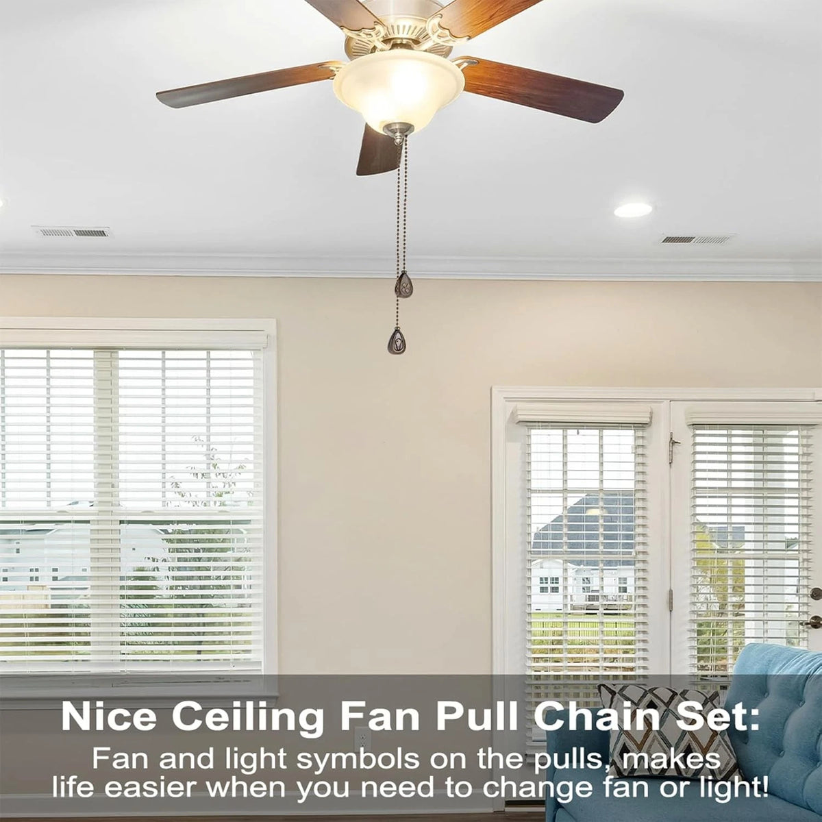 4X Ceiling Fan Pull Chain Extension for Universal Use (12 Inches, Dark Bronze)