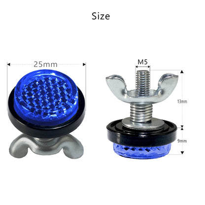 Deep Blue Reflector Motorcycle License Plate Bolts for