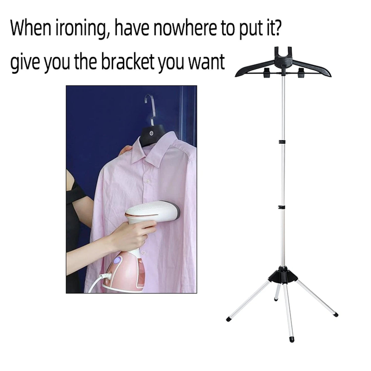 Garment Hanger for Steaming Clothes with Ironing Gloves