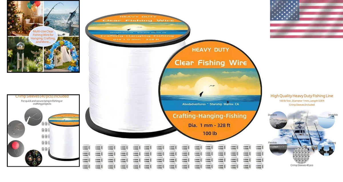 328ft Invisible Fishing Wire - 100lb Nylon Line for DIY & Events