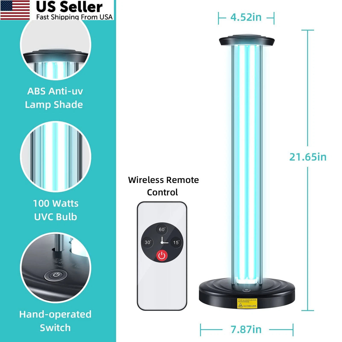100W UV Light Purifier for Whole Unisize
