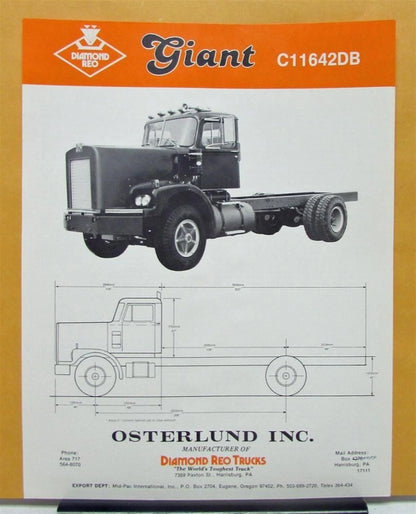 Specification Sheet for Diamond REO Truck Model C11642DB (1981)