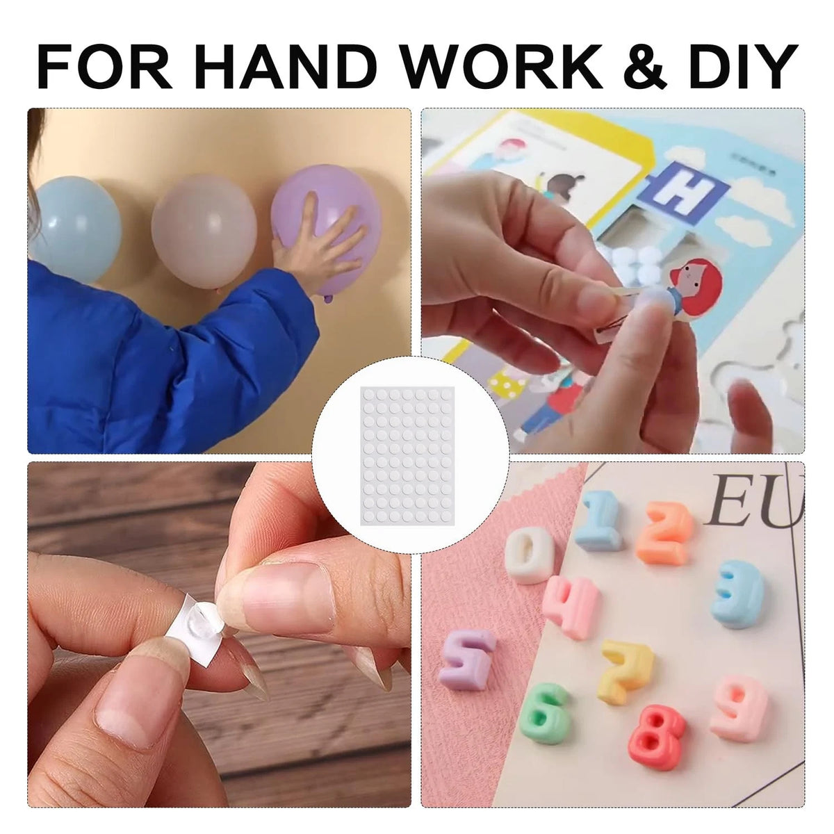 350pcs Clear Double-Sided Sticky Dots for Various Applications (No Specifics)