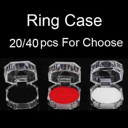 20 PCS Mixed Plastic Crystal Jewelry Ring Display Box