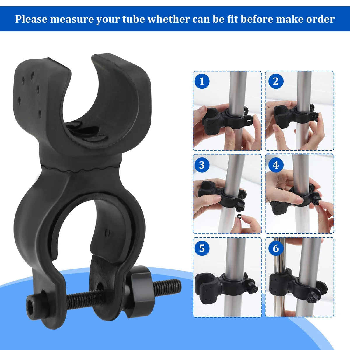 2X Cane Holder for Walker, Universal Rollator, Black