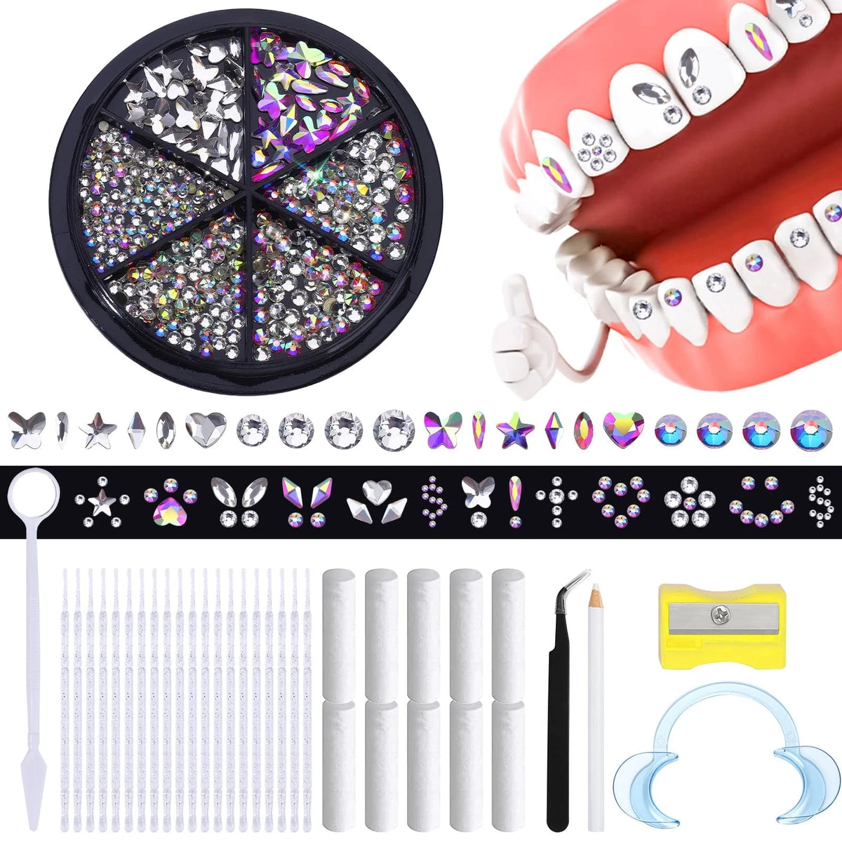 380 Pcs Teeth Gem Kit for DIY Tooth Crystals