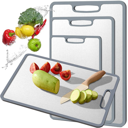 Titanium Cutting Board Small (11.5"L x 8"W) - Metallic Silver Gray
