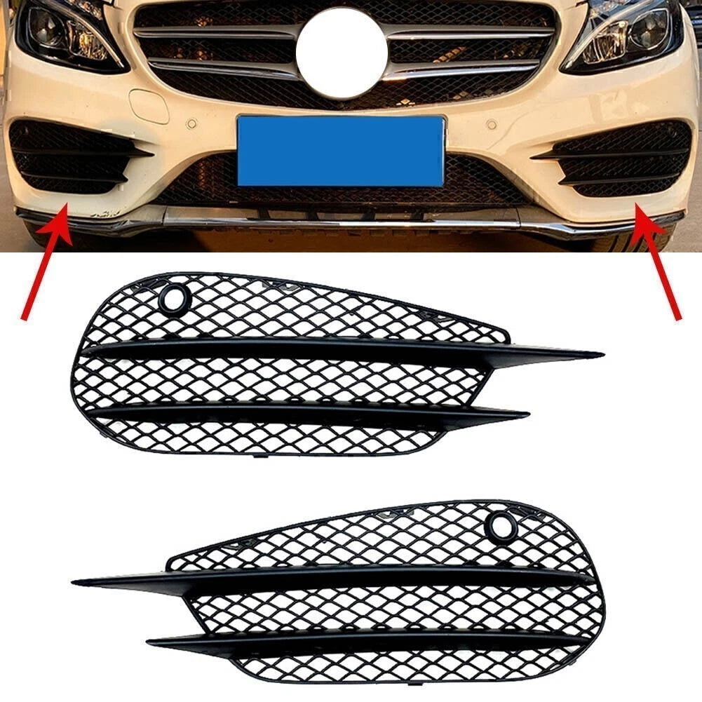 Front Bumper Fog Lamp Grille for Mercedes Benz C Class W205 (2015–2018)