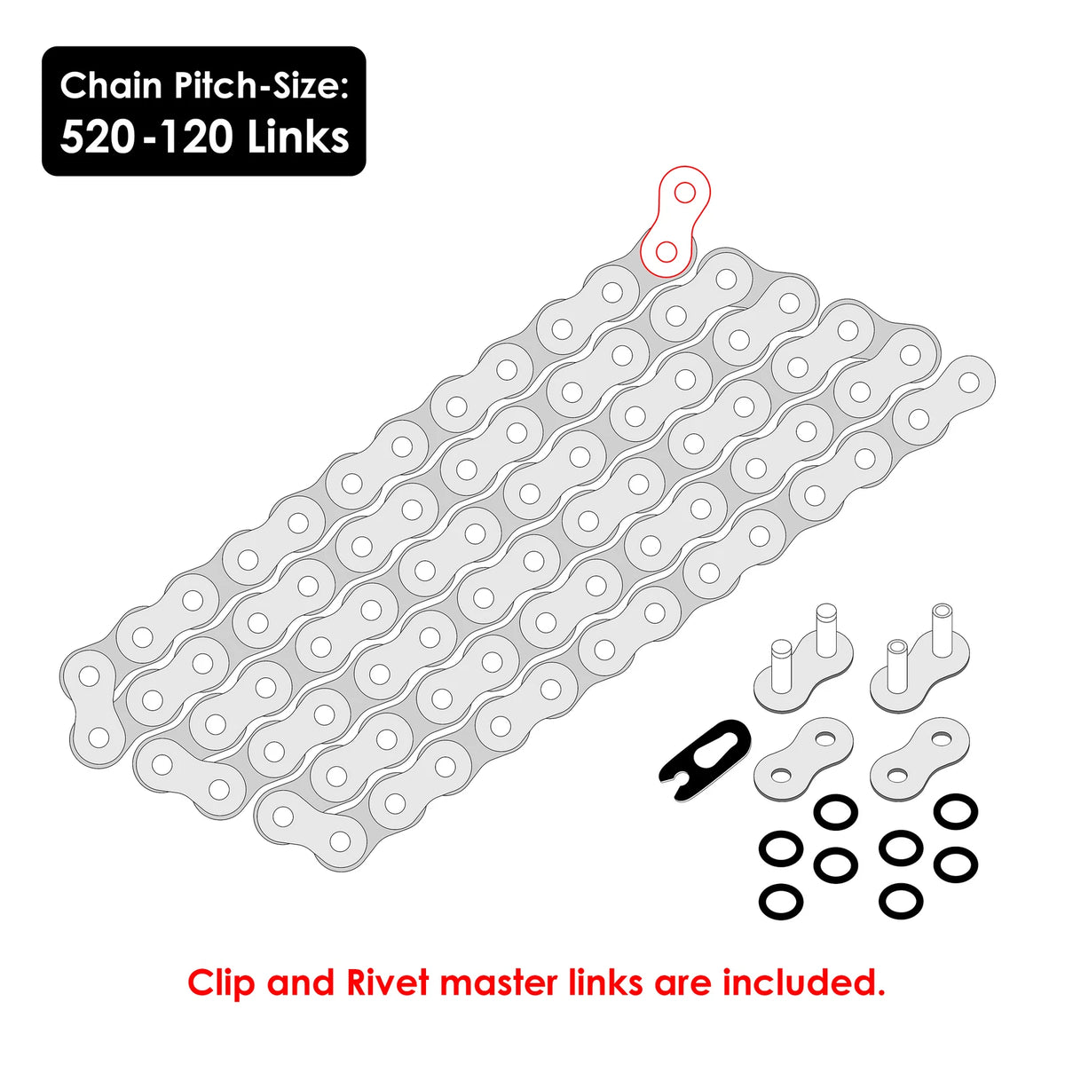 O-Ring Drive Chain for KTM 450 SMR (2004–2009) CP1537CH129AN