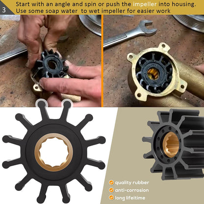 Raw Sea Water Pump Repair Kit for Volvo Penta 5.0Gi 5.0GL 5.0GXi 5.0OSi