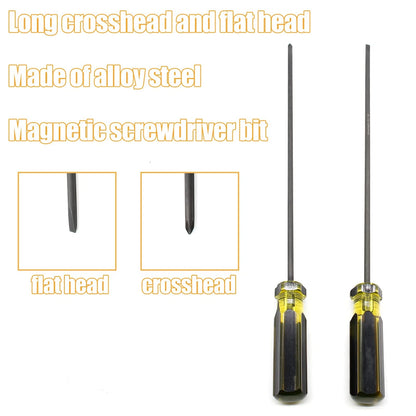 Long Screwdriver Set for Phillips (39cm / 15.4 Inches)