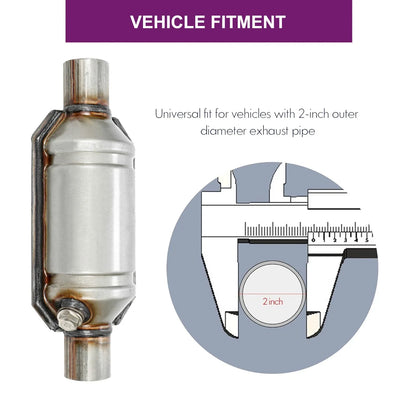 2" Inlet/Outlet Catalytic Converter Universal Fit