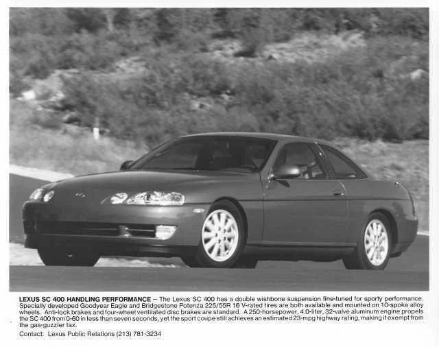 Press Photo for Lexus SC 400 (1992)