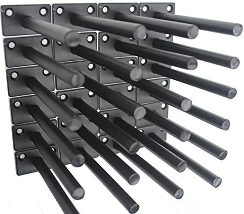 24 Pcs 5" Black Solid Steel Floating Shelf Bracket Blind Shelf Supports