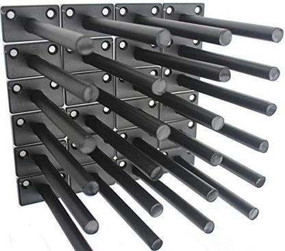 24 Pcs 5" Black Solid Steel Floating Shelf Bracket Blind Shelf Supports