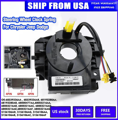 Angle Sensor Clock Spring for Jeep Wrangler JK (2007–2018)