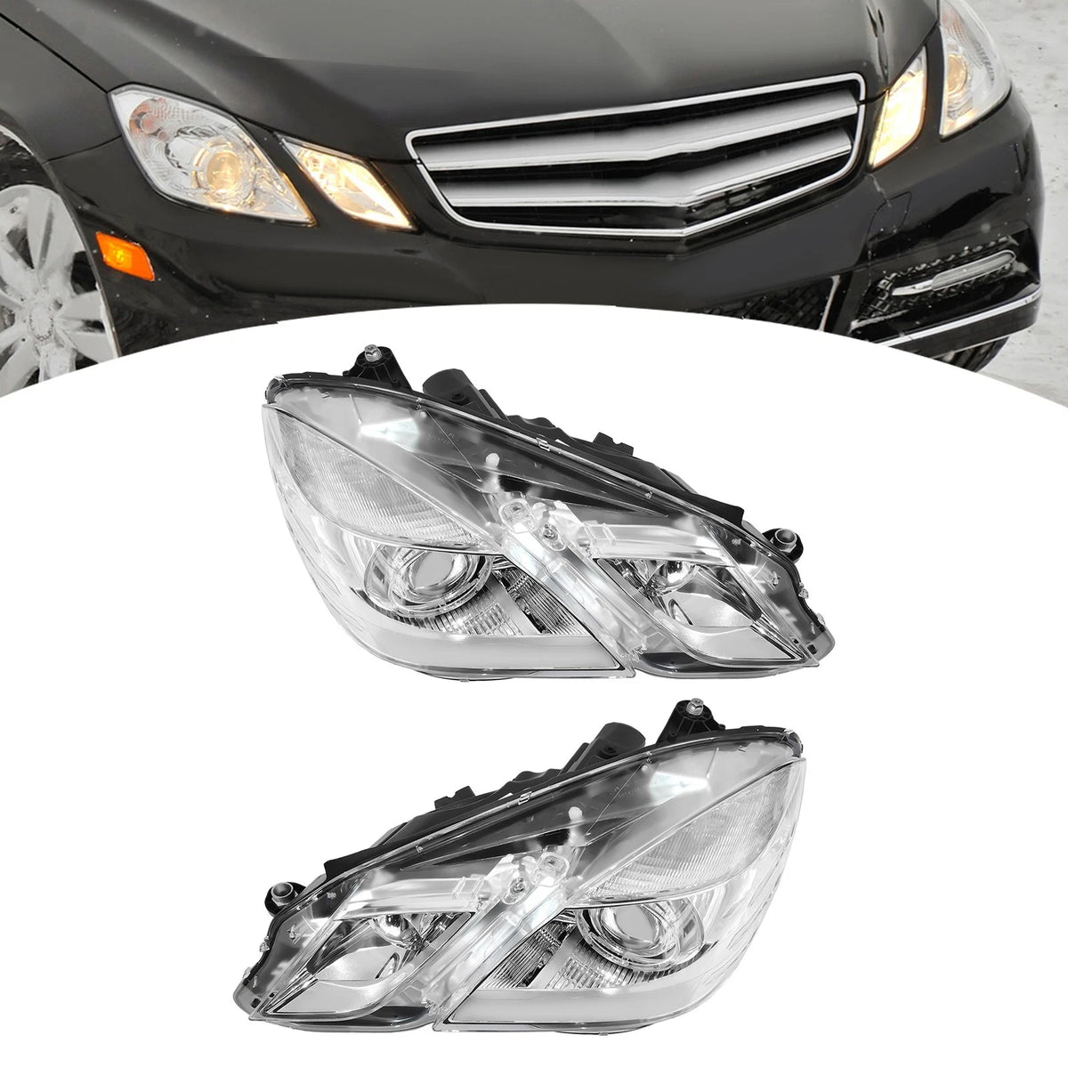 Headlight Set for Benz E300 E350 E550 (2010–2013) 2128203359, 2128204661