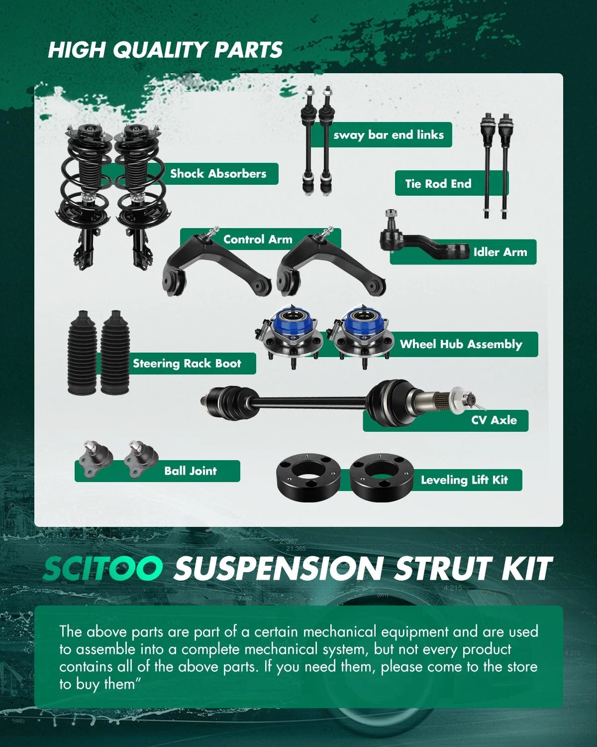 Front Struts, Sway Bar, Control Arms, Tie Rods for Dodge Neon 2000–2005