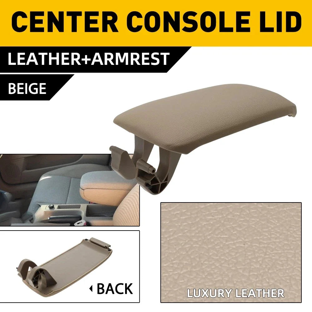 Front Center Console Lid Cover in Beige Leather for Audi A3 8P (03-12)
