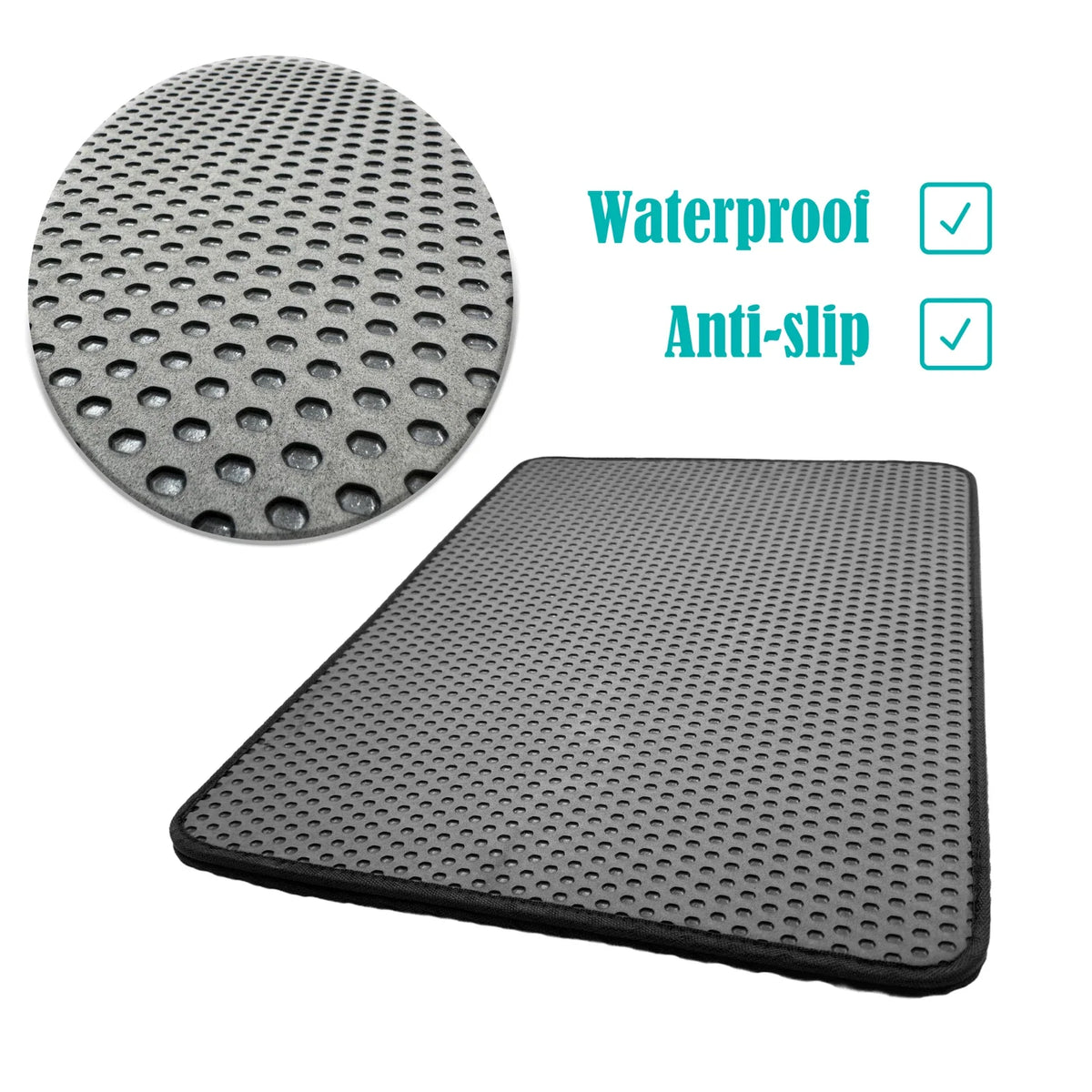 Rubber Litter Mat Double Layer for Black Cat (65X55)