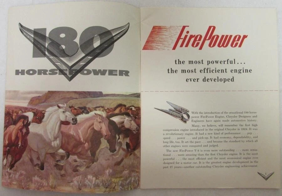 Chrysler Fire Power Engine Sales Brochure for Chrysler (1950)
