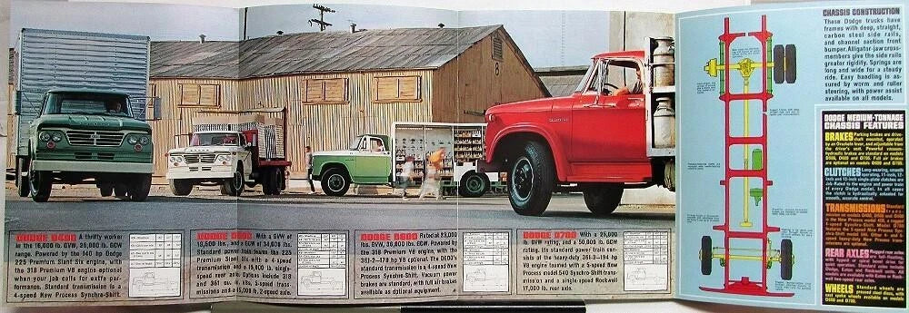 Sales Folder for 1964 Dodge Trucks D 400 to 700 Medium Tonnage