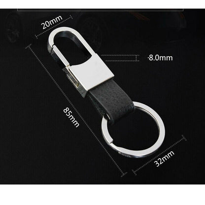 3x Metal Leather Key Chain Ring Fob for Cars