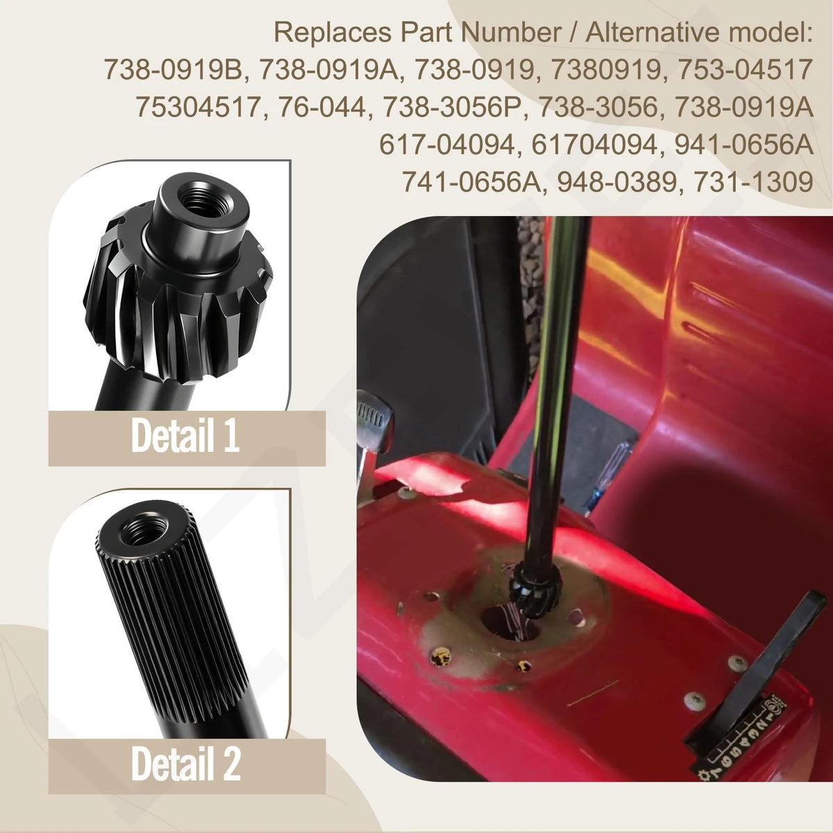 Steering Shaft with Bushing & Steering Gear Kit for
