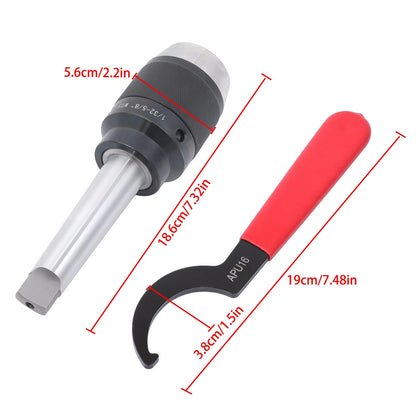 1/32" - 5/8" Keyless Drill Chuck with Taper 3 MT3 Integral Shank