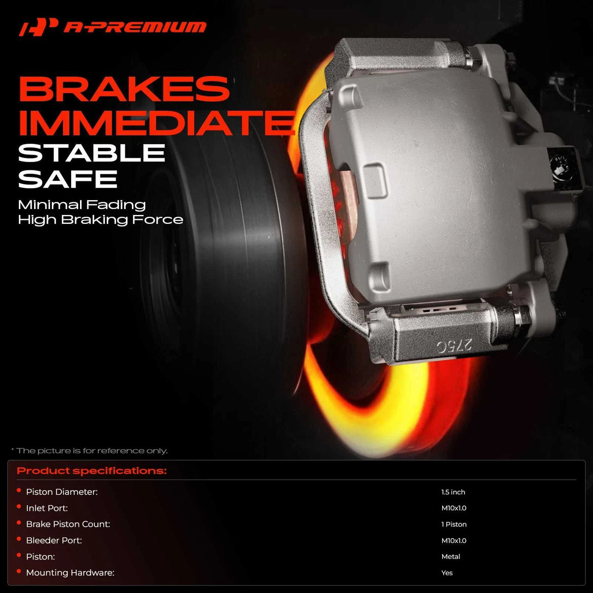 Pair Brake Calipers with Bracket for Ford Transit Connect (2014–2017) - 141.65561, 141.65562