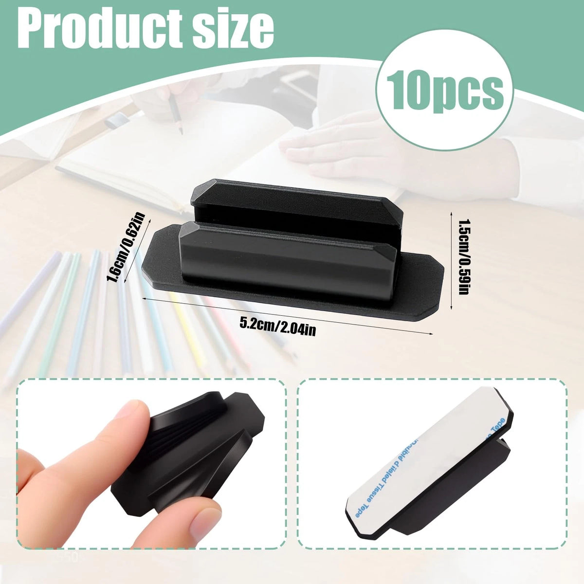 10-Pack Silicone Pen Holders for Desk - Multicolor