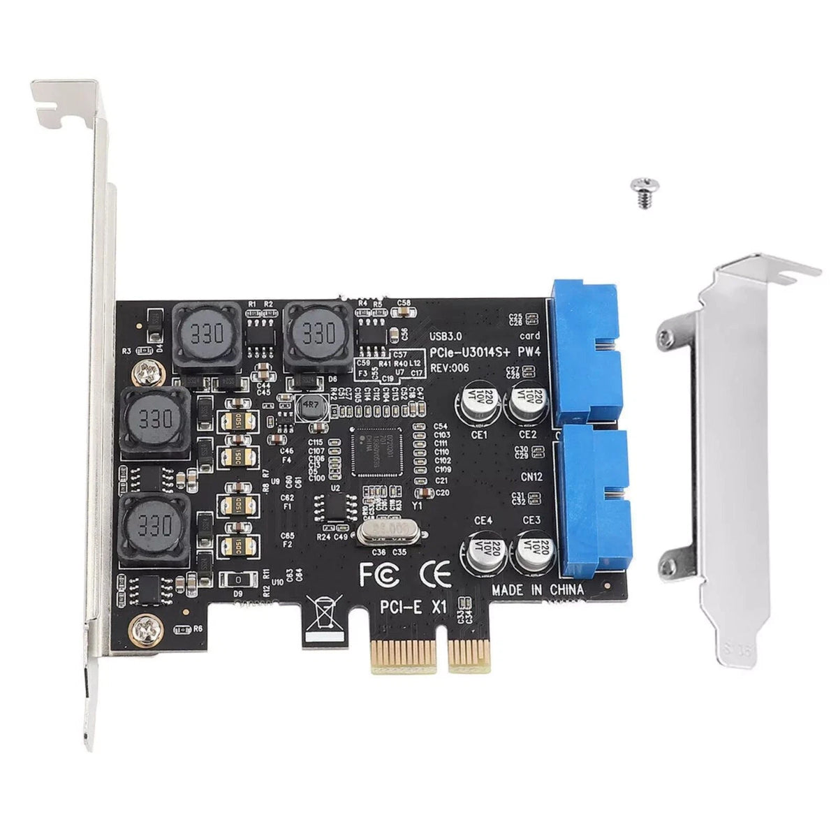 2X PCIE to Internal 19Pin Header USB 3.0 Expansion Card (Low Profile)
