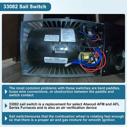 Sail Switch with Upgrade Bracket Kit for Dometic Atwood RV Furnace (33082)