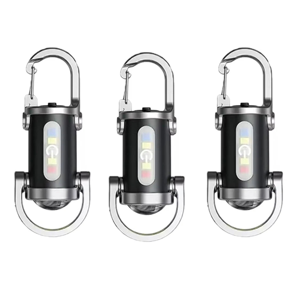 Set of 3 Mini Keychain LED Flashlights for Pocket Use