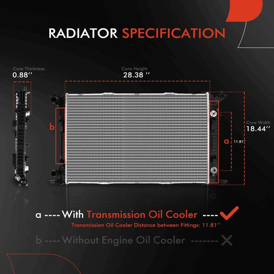 2X Radiator & Cooling Fan Assy Kit for Audi A4 A5 Q5 (2009–2016) - 8K0121251AJ, 8K0121251K, 8K0121251R, 8K0121251T