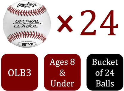 24 Baseballs for Recreational Use - Official League Red White