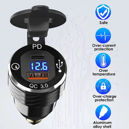 2Pcs Dual USB Charger for BMW Motorcycle (Hella DIN Plug Socket)