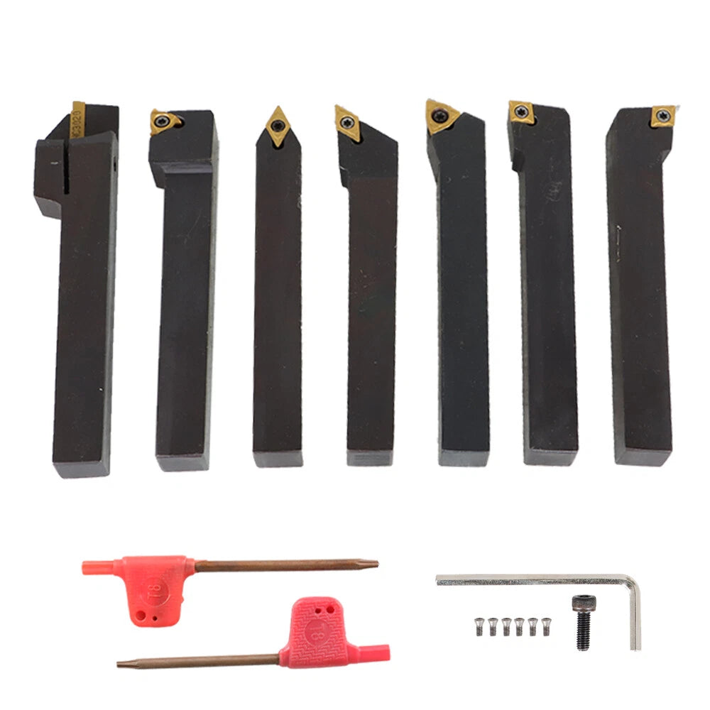 7Pcs 1/2'' Indexable Carbide Turning Tool Set for Lathe Turning