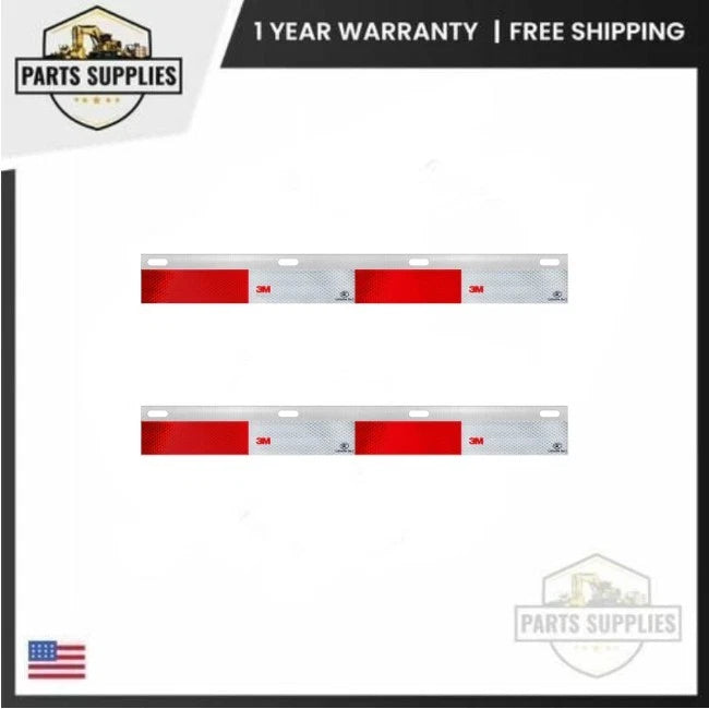 24" x 3" Aluminum Reflector Plates with 3M Tape for Straight Mud Flap