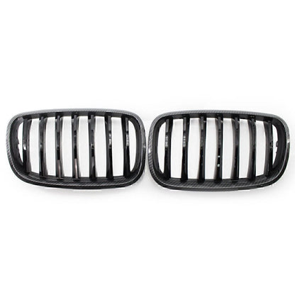 Gloss Black Carbon Style Grille for BMW X5 X6 E70 E71 (2008–2013)
