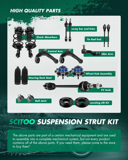 Front Strut Assemblies with Sway Bar End Links for Jeep Patriot/Compass 07-17
