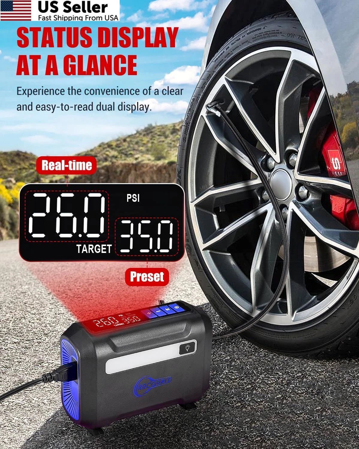 Portable Air Compressor Tire Inflator for R8 (2015–2023)